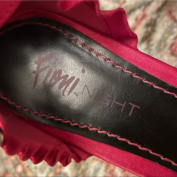 Fioni Night Magenta / Hot Pink Satin Heels - Picture 7 of 7